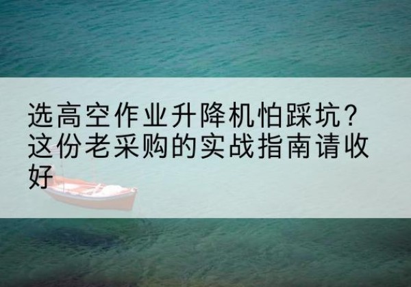 如皋高空作业升降机厂家推荐-选高空作业升降机怕踩坑？这份老采购的实战指南请收好